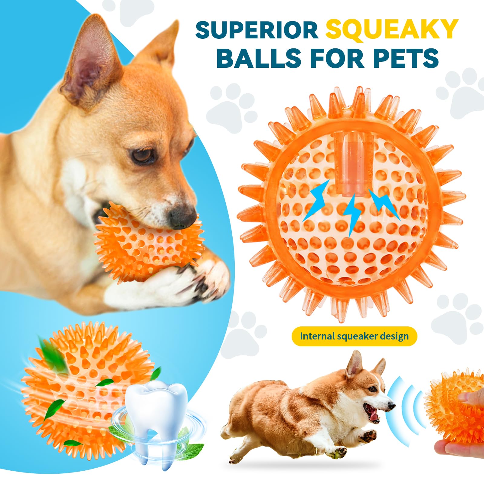 Close-up of spikes on the Sharlovy ball stimulating chewing