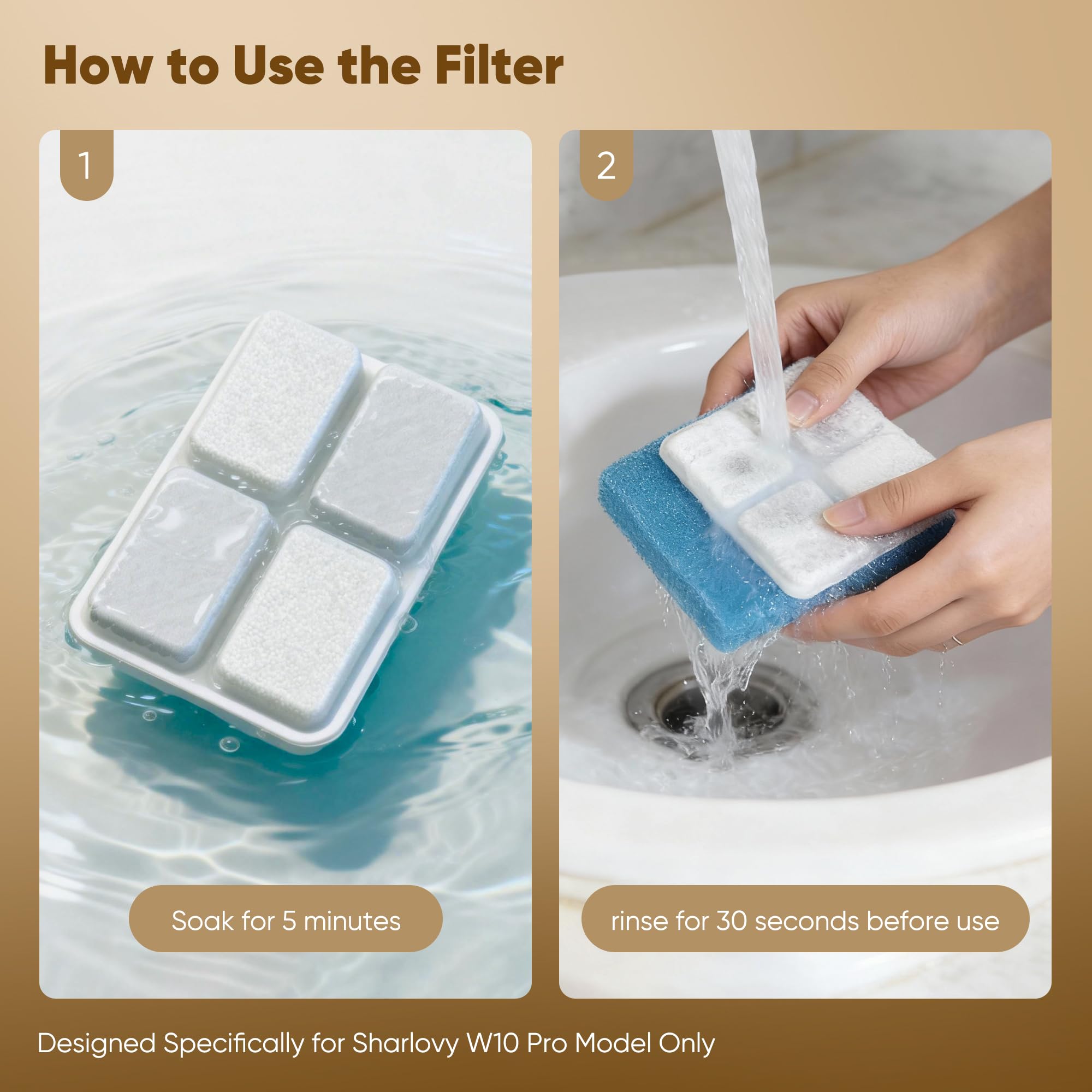 SHARLOVY activated-carbon and silver-ion layer improves water clarity