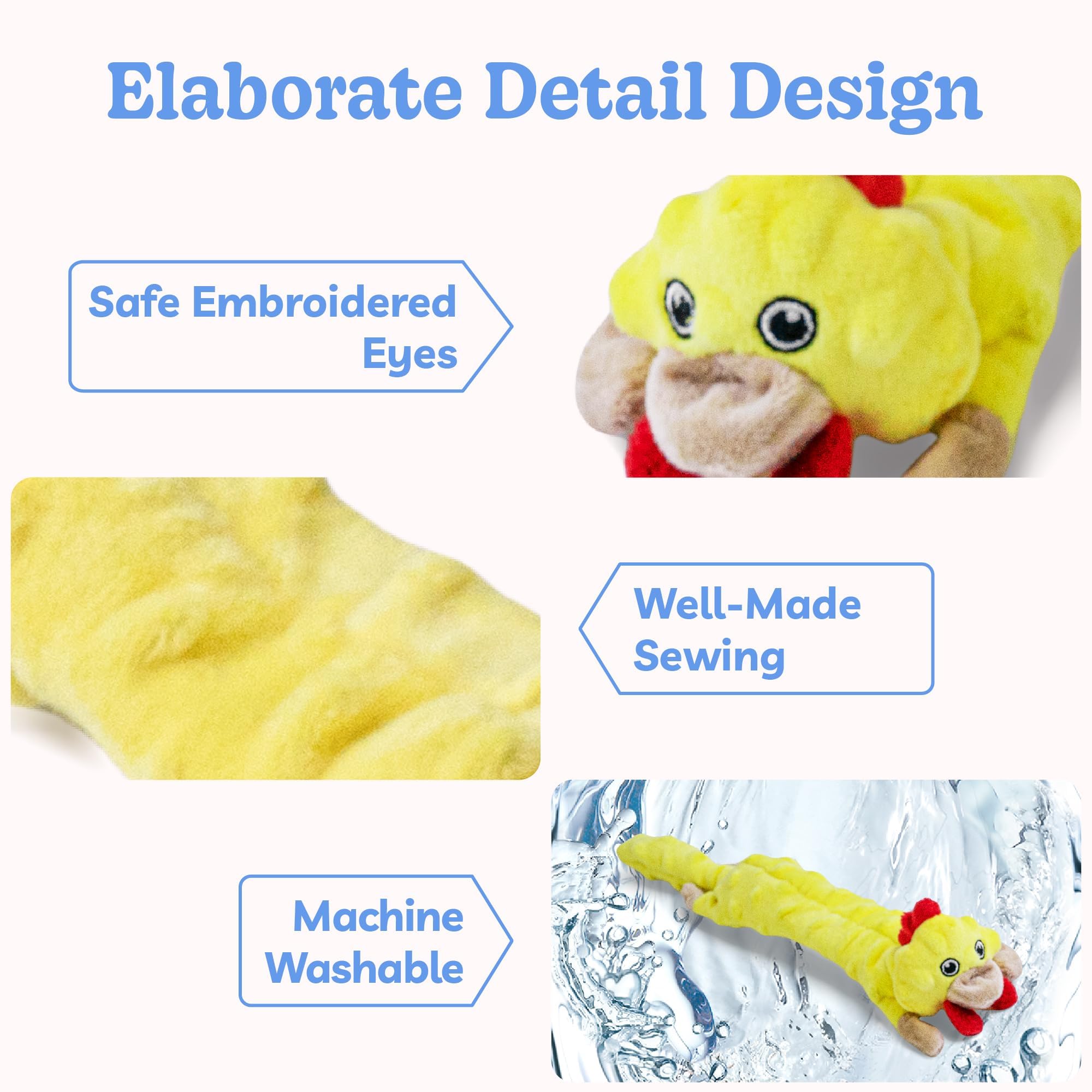 SHARLOVY no-stuffing dog toy for mess-free play and easy cleaning