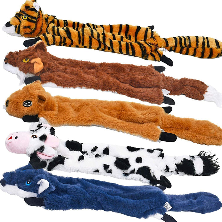 SHARLOVY 5-pack squirrel dog toy with no stuffing and crinkle sound