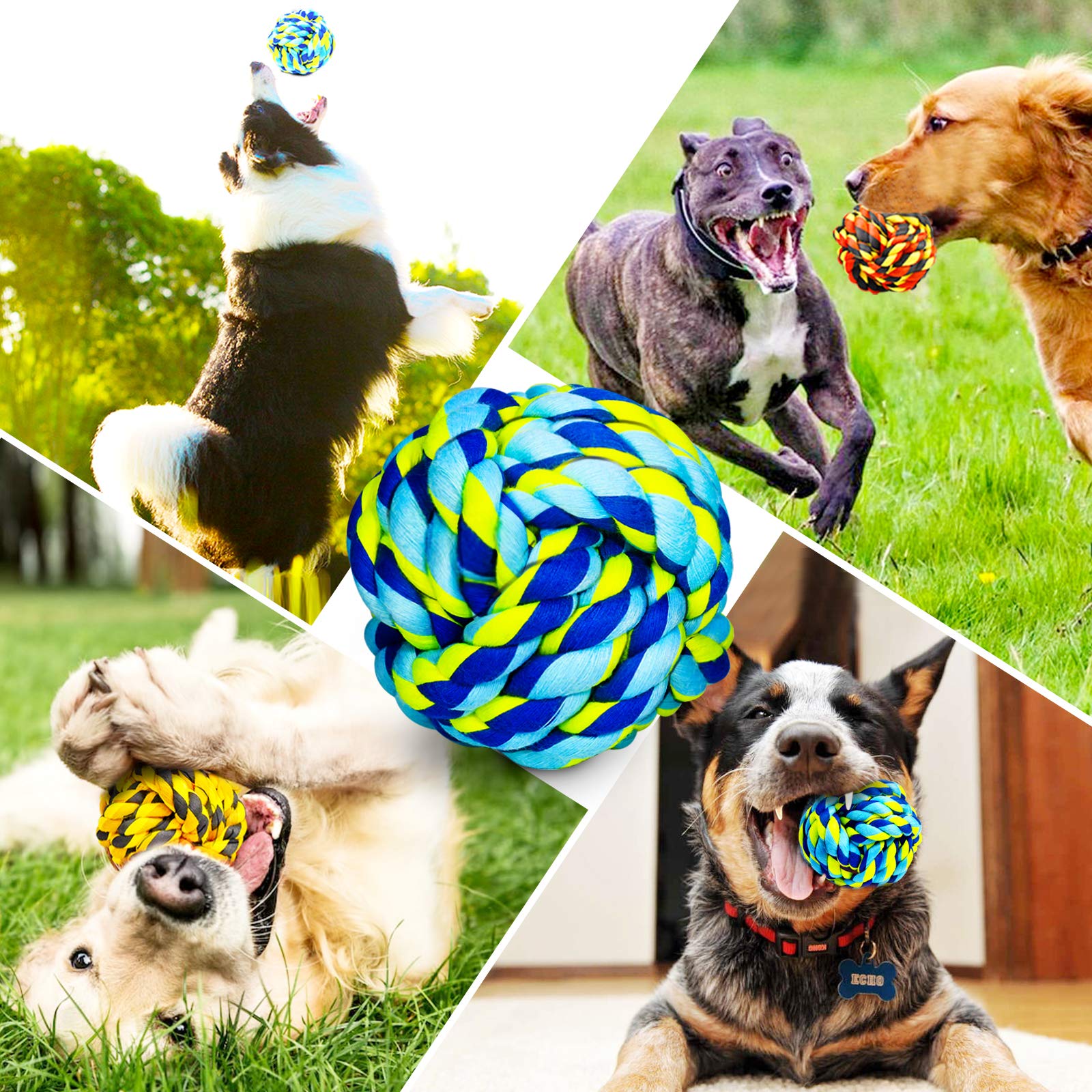 SHARLOVY puppy teething-friendly rope ball for early chew training