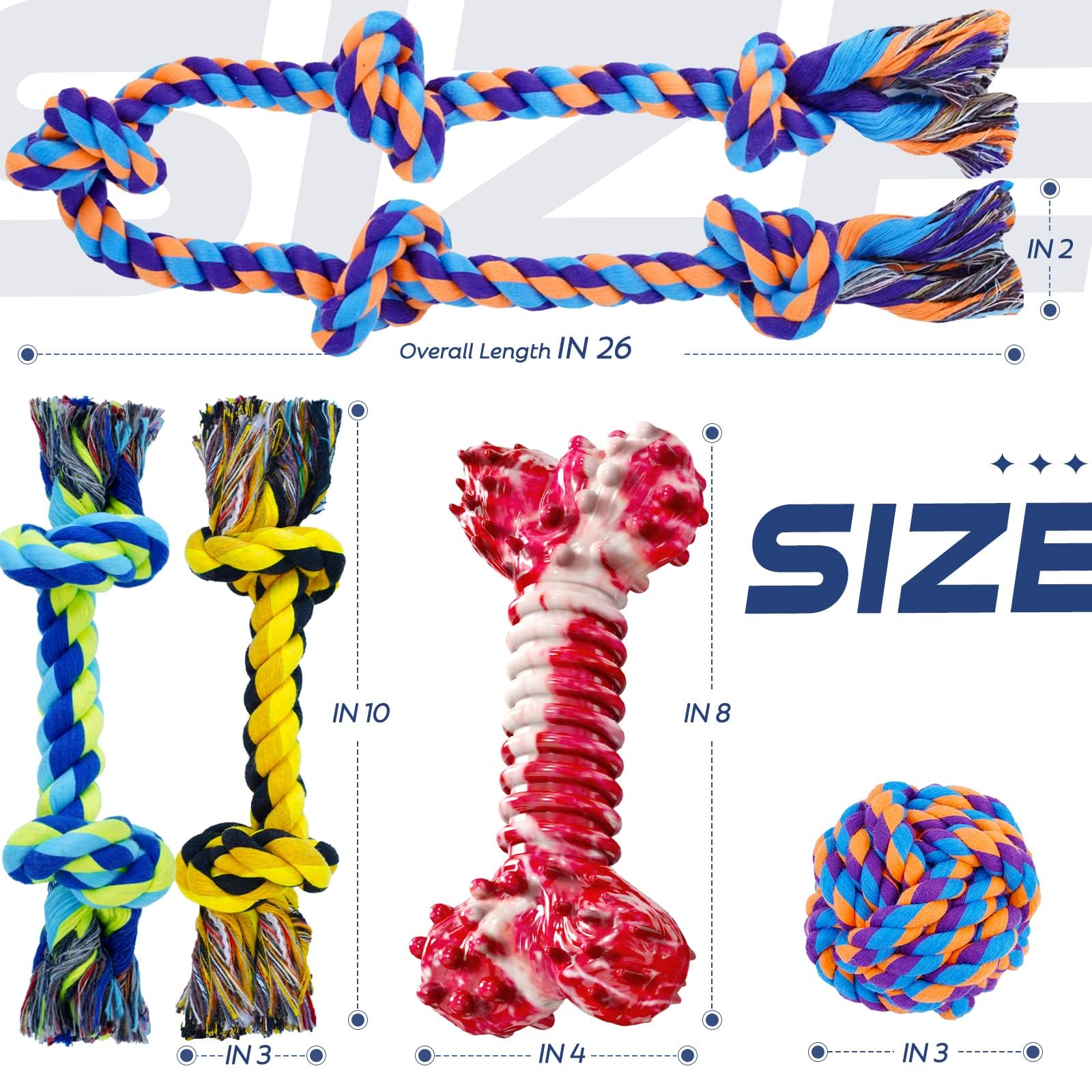 SHARLOVY dog toy pack, a versatile set for large breeds and variety.