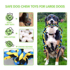 SHARLOVY heavy-duty rope toys with knots designed for interactive chewing and fetch