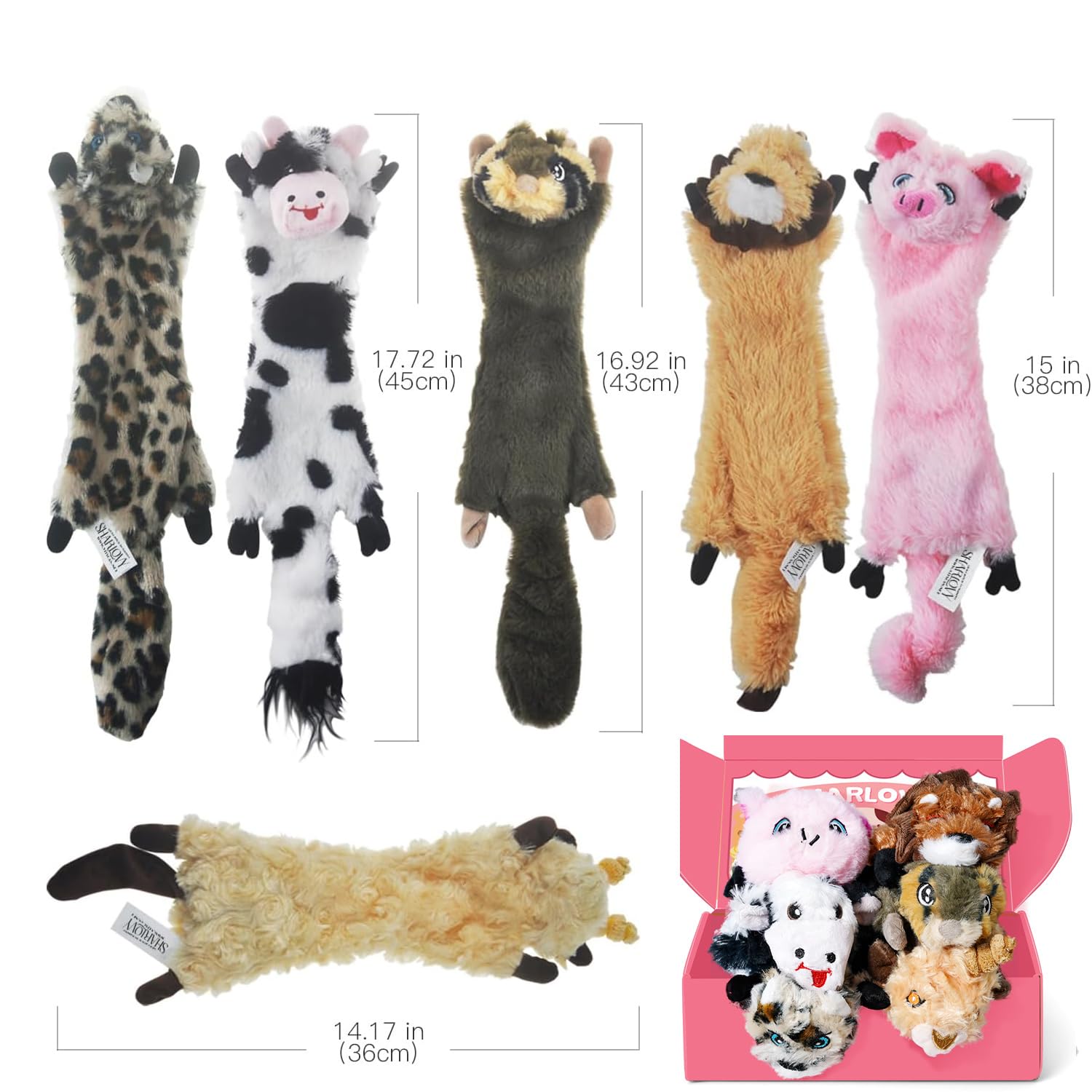 SHARLOVY lamb dog toy no stuffing for safe, mess-free play