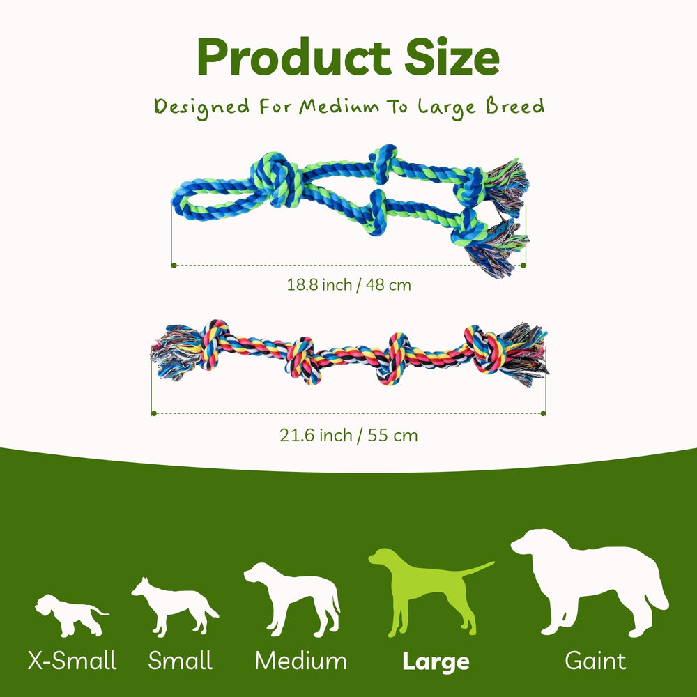 Sharlovy natural cotton chew toy gently cleans teeth.