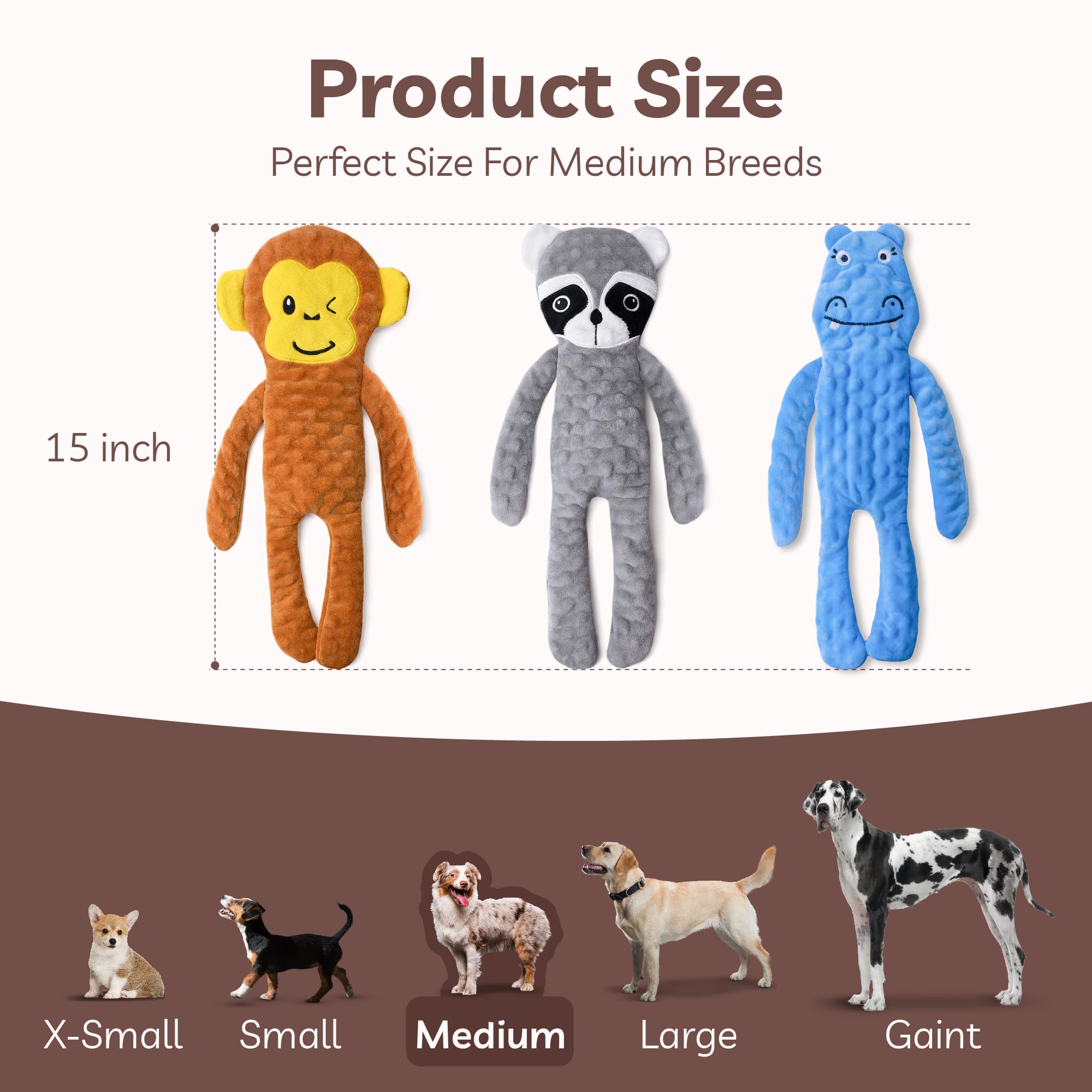 SHARLOVY No Stuffing Dog Toy Pig delivers quiet squeak for curious dogs