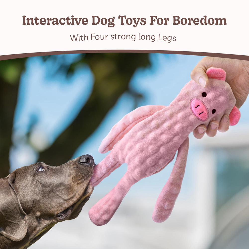 SHARLOVY No Stuffing Cow Toy with crinkle for focused play and boredom relief.