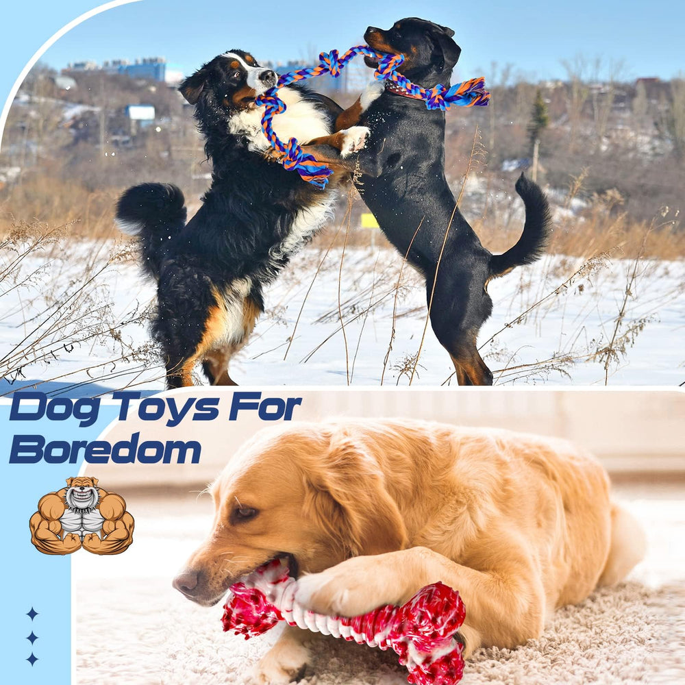 SHARLOVY rope-dotted bone toy, helps clean teeth while you play.