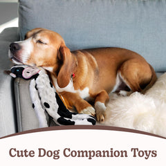 Sharlovy squeaky crinkle dog toy shows two sounds to spark play.