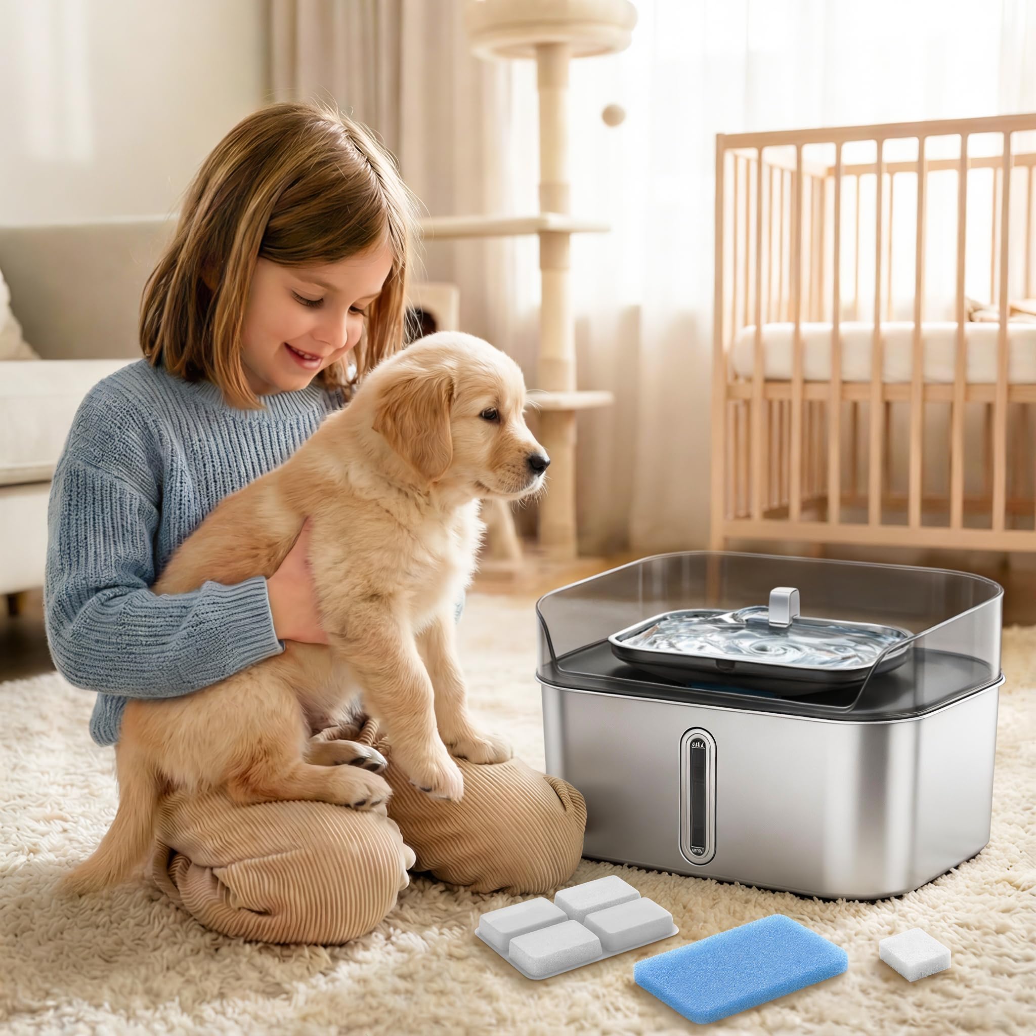 SHARLOVY W10 Pro filter kit supports quiet, clean pet hydration