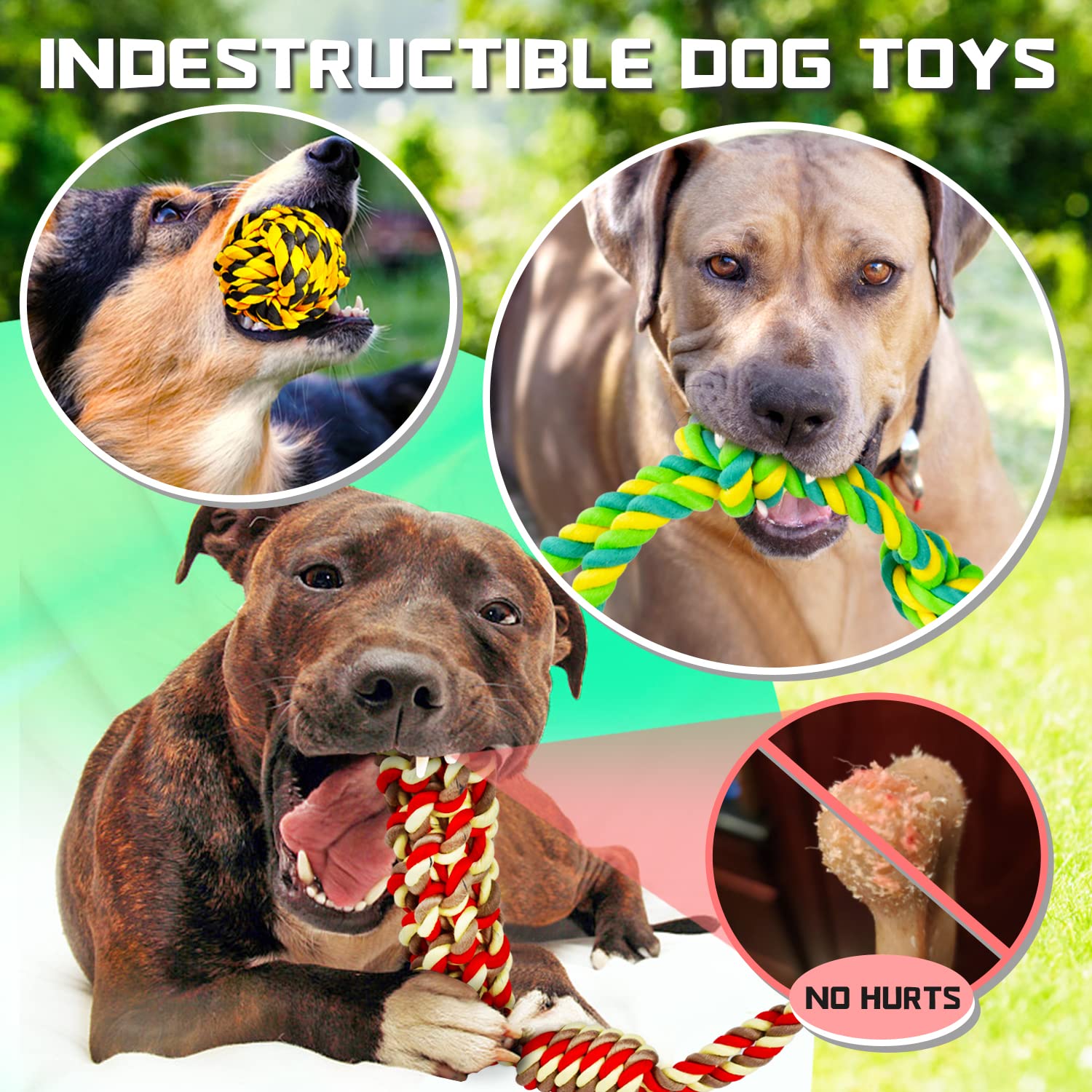 SHARLOVY XL cotton rope toy with textured surface for teething.
