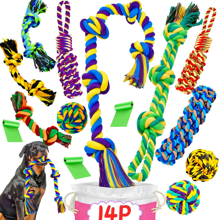 SHARLOVY XL rope tug toy for large dogs—durable and interactive.