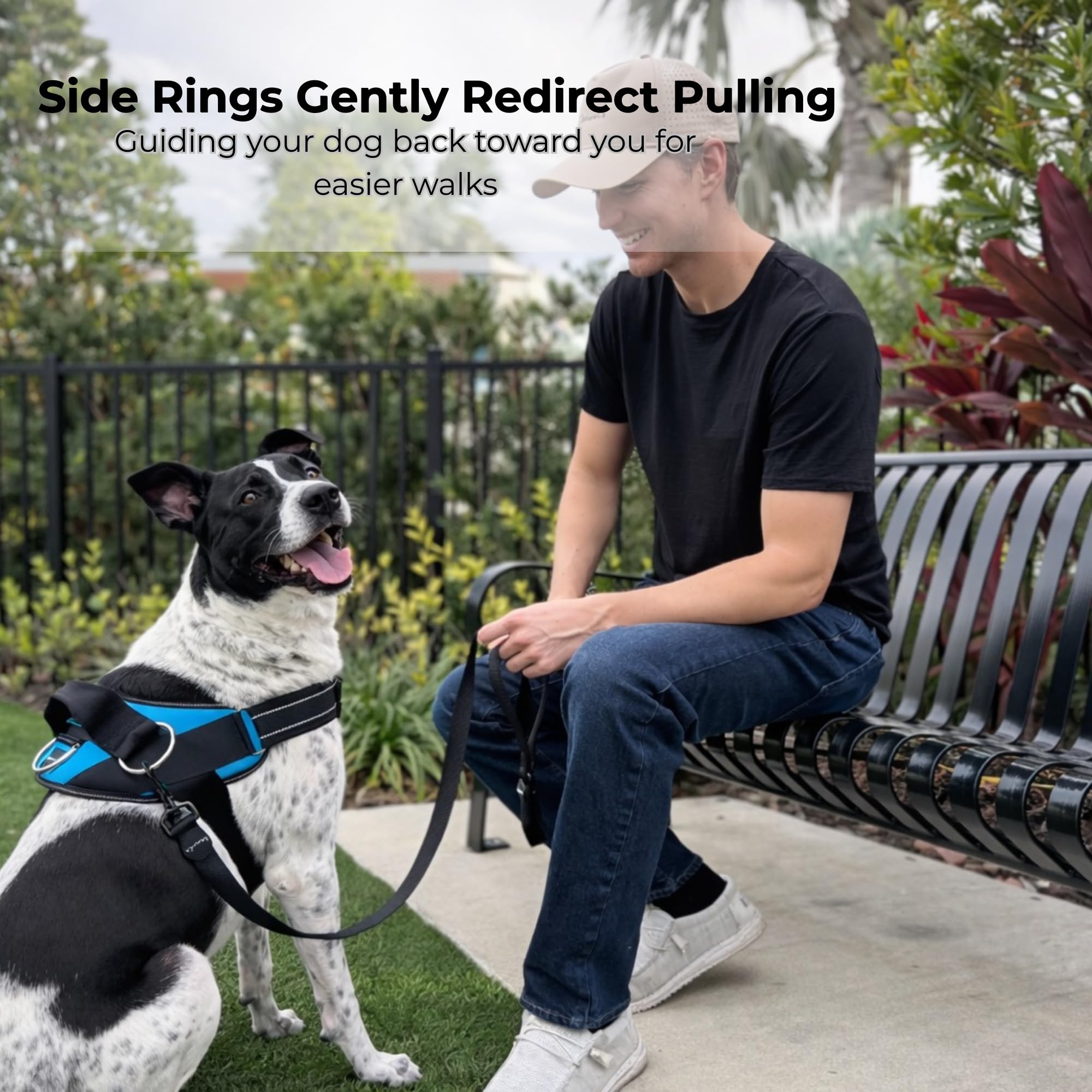 ShawnCo harness reflective trim close-up enhances visibility in day and night.