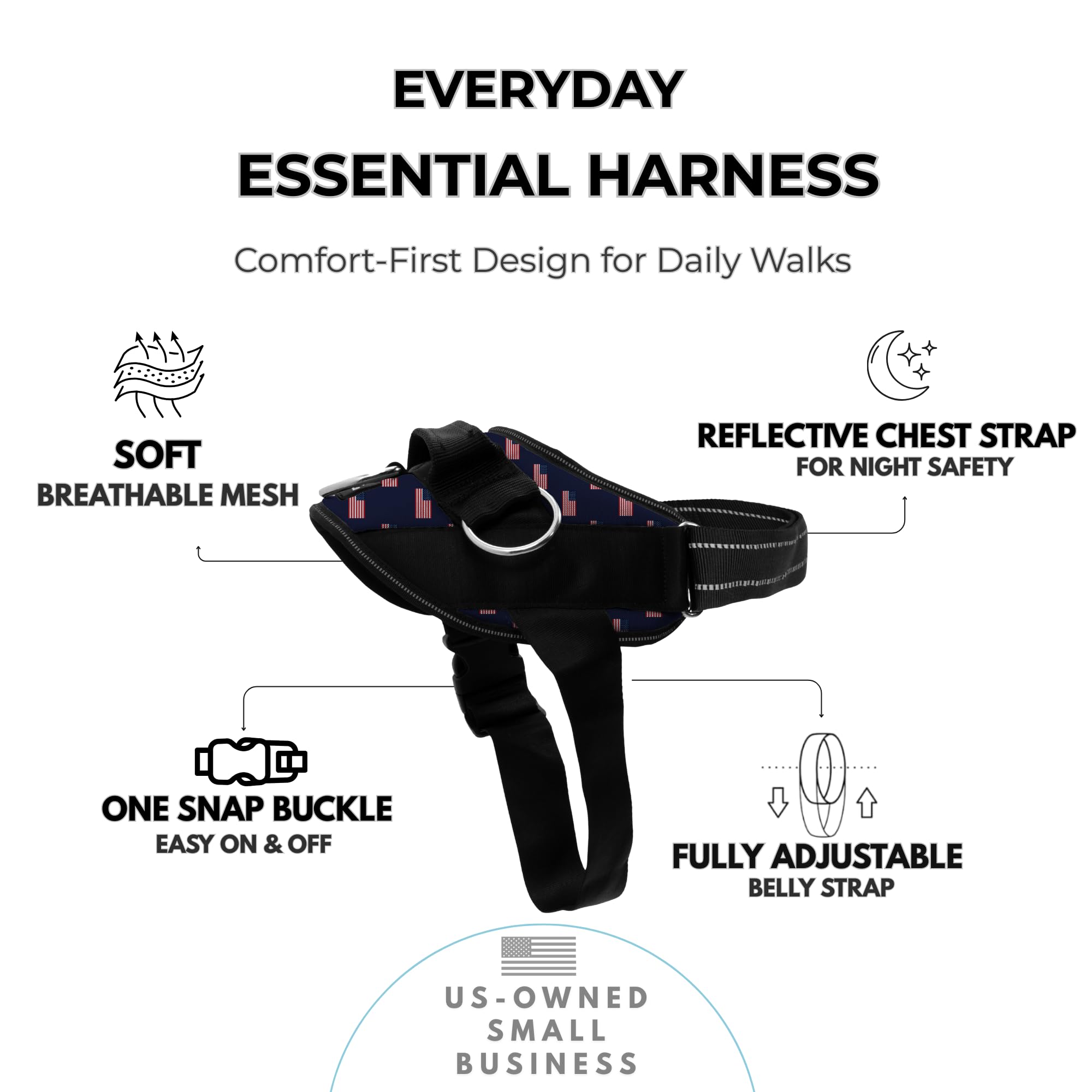 ShawnCo no pull vest provides gentle, effective control during walks.