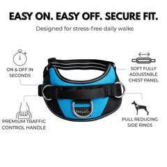 Reflective chest strap and trim boost visibility for day and night safety.