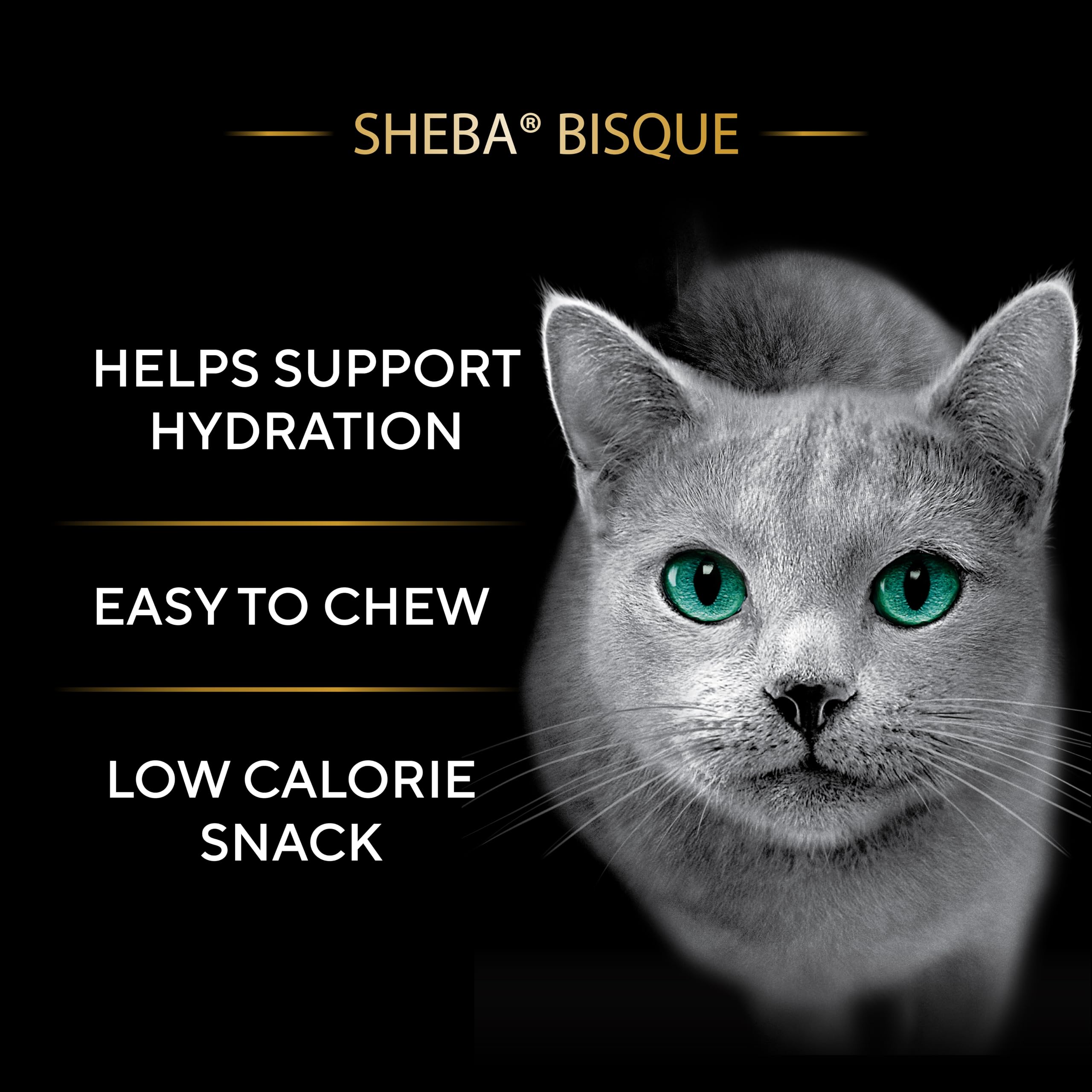 Sheba Bisque lickable chicken shreds close-up highlighting texture