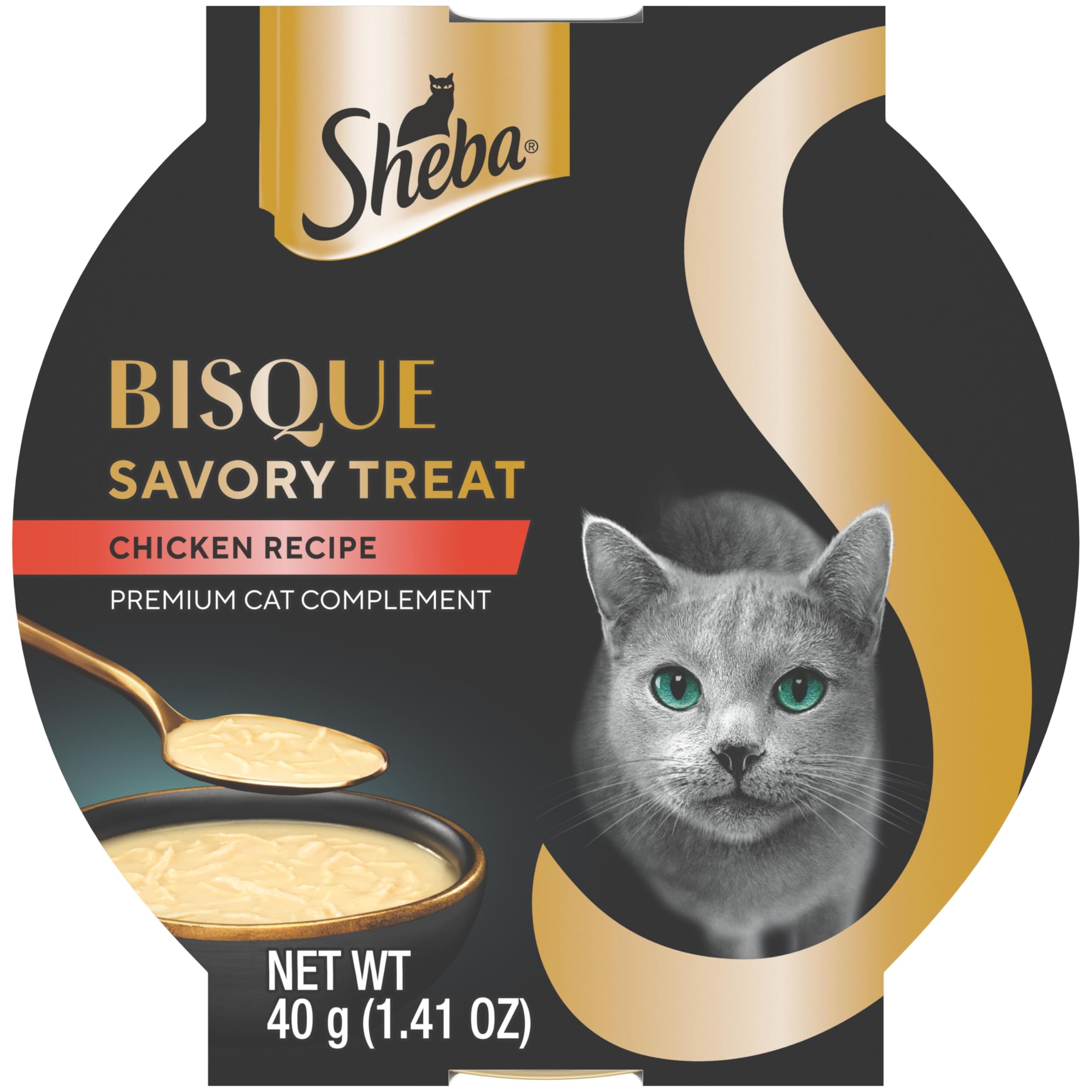 Sheba Bisque Lickable chicken in bowl enhances hydration and flavor