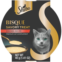 Sheba Bisque Lickable chicken in bowl enhances hydration and flavor