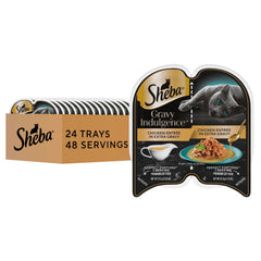 Sheba Gravy Indulgence chicken entree with extra gravy for hydration.