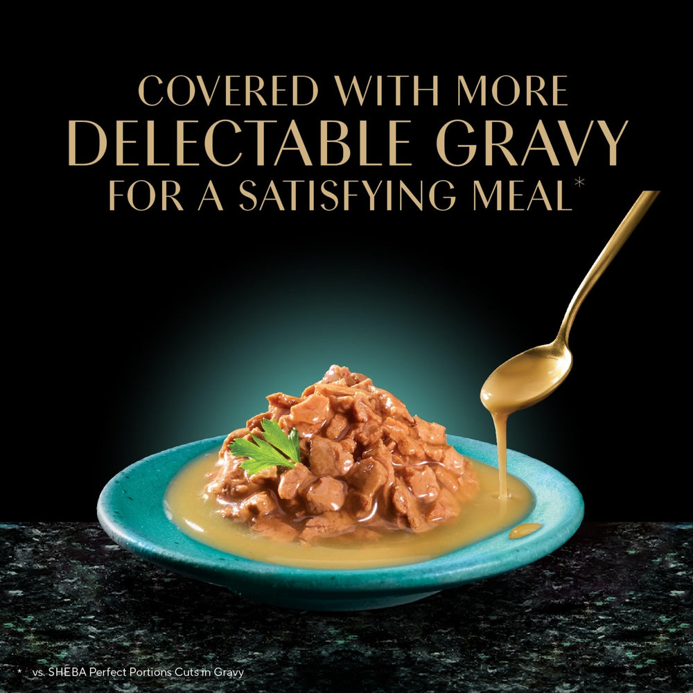 Grain-free Sheba Gravy Indulgence with no corn or soy.