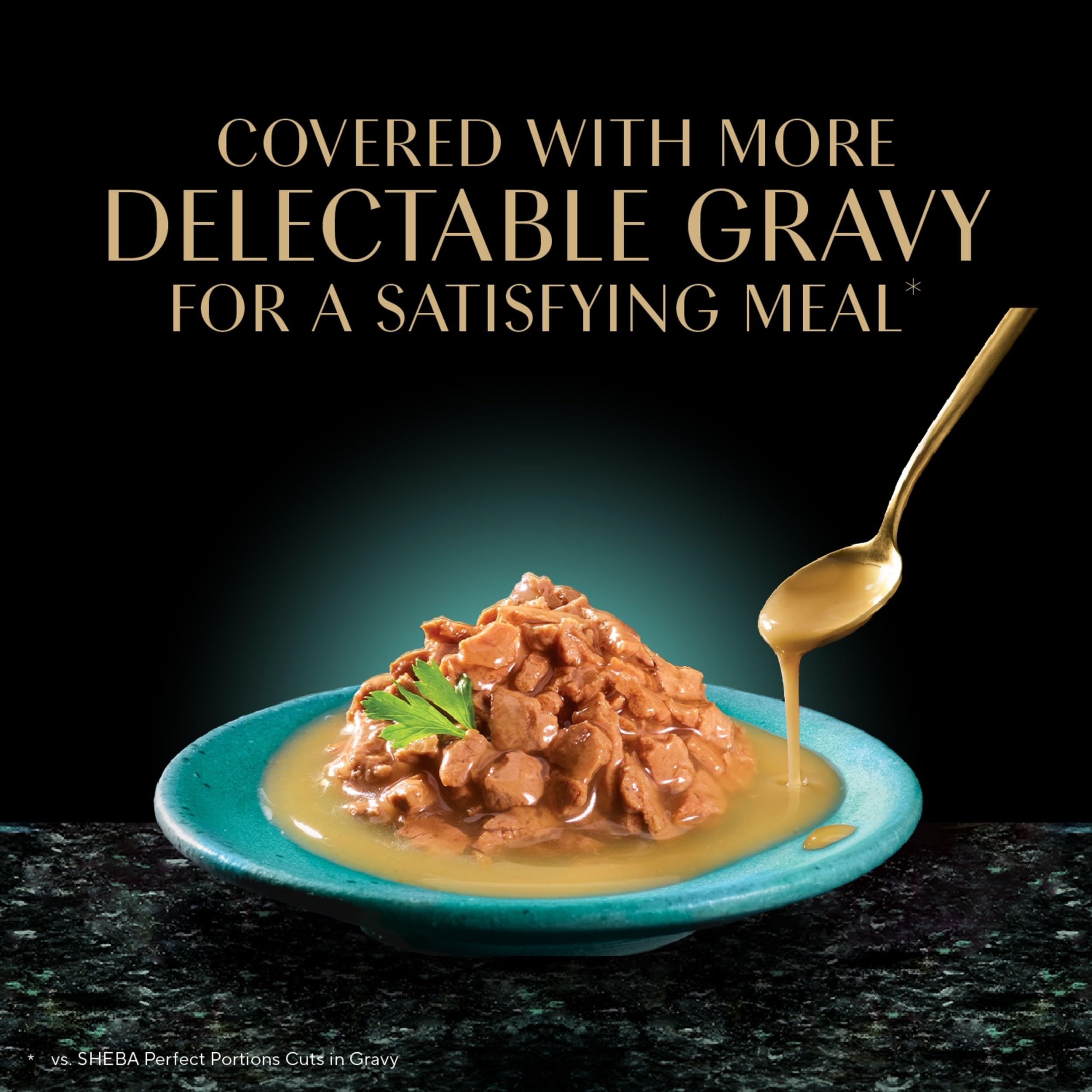 Sheba Gravy Indulgence appeals to picky eaters with rich flavor.