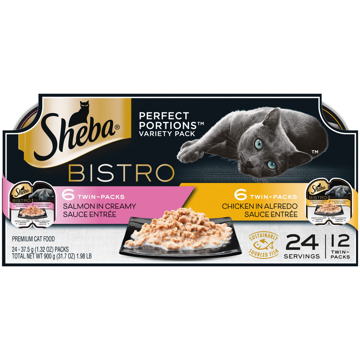 Sheba Perfect Portions Bistro tray with chicken in Alfredo sauce offers a convenient, mess-free meal.