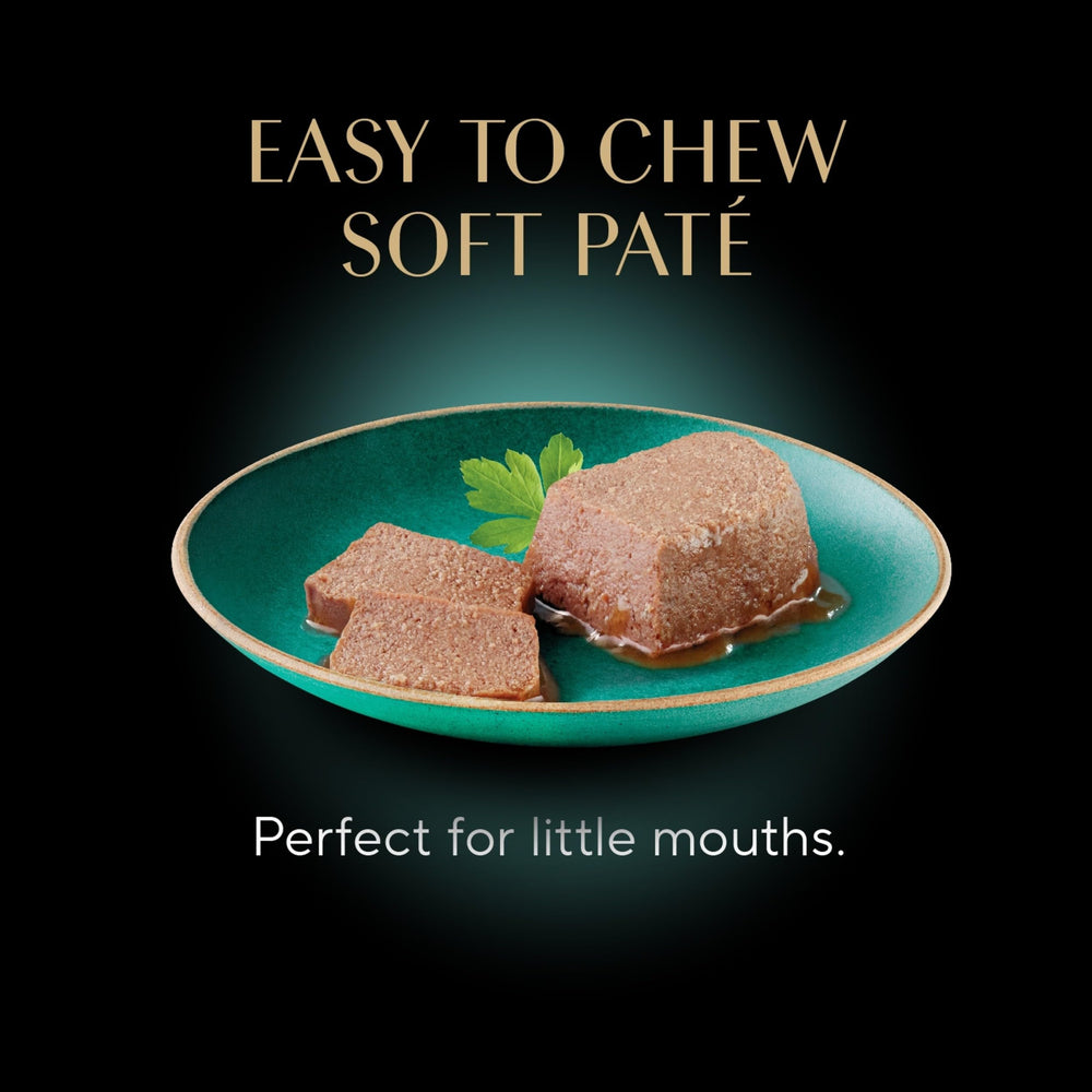 Sheba Perfect Portions kitten pate salmon entree packaging highlights variety and hydration