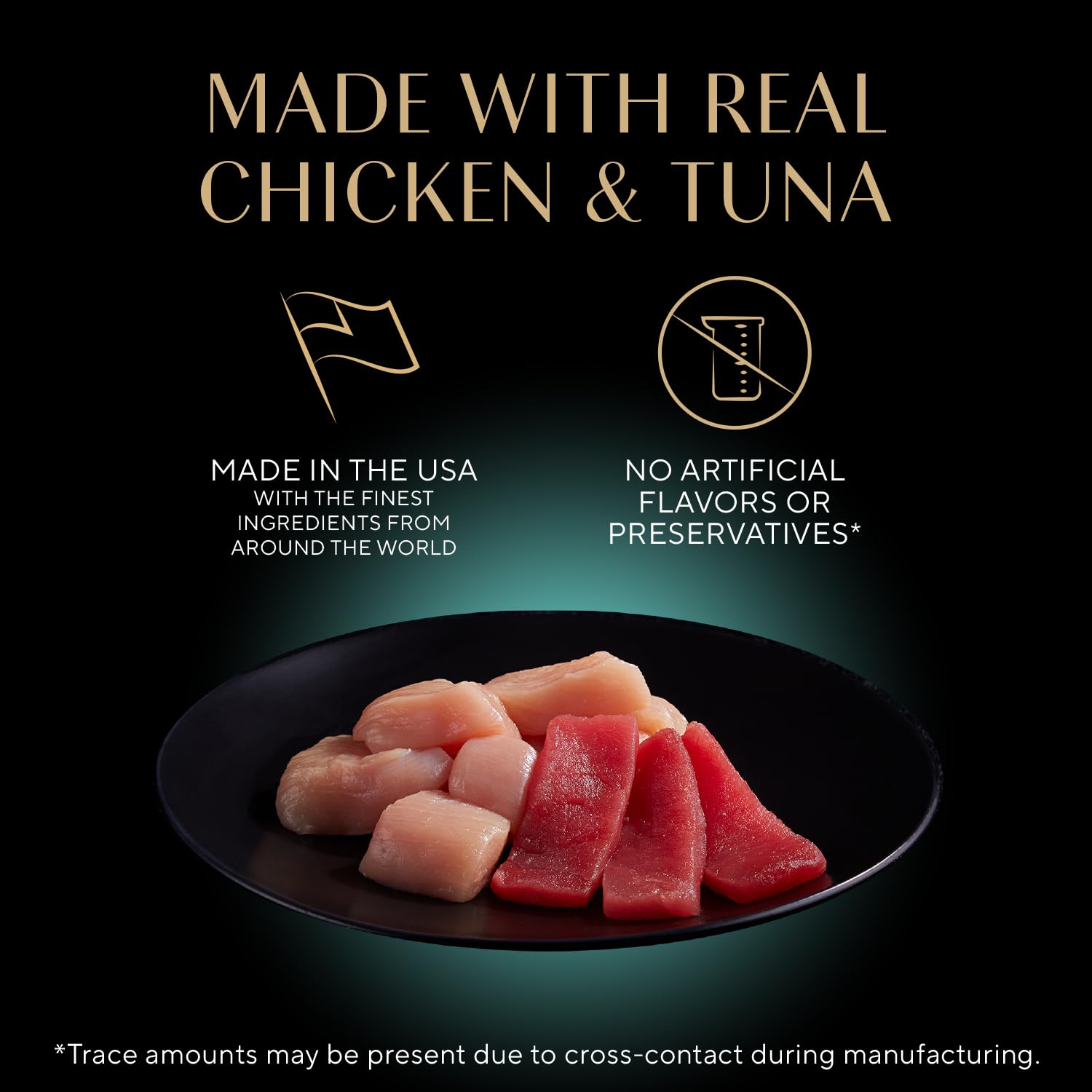 Sheba Perfect Portions pate chicken tuna tray highlighting real meat flavor.