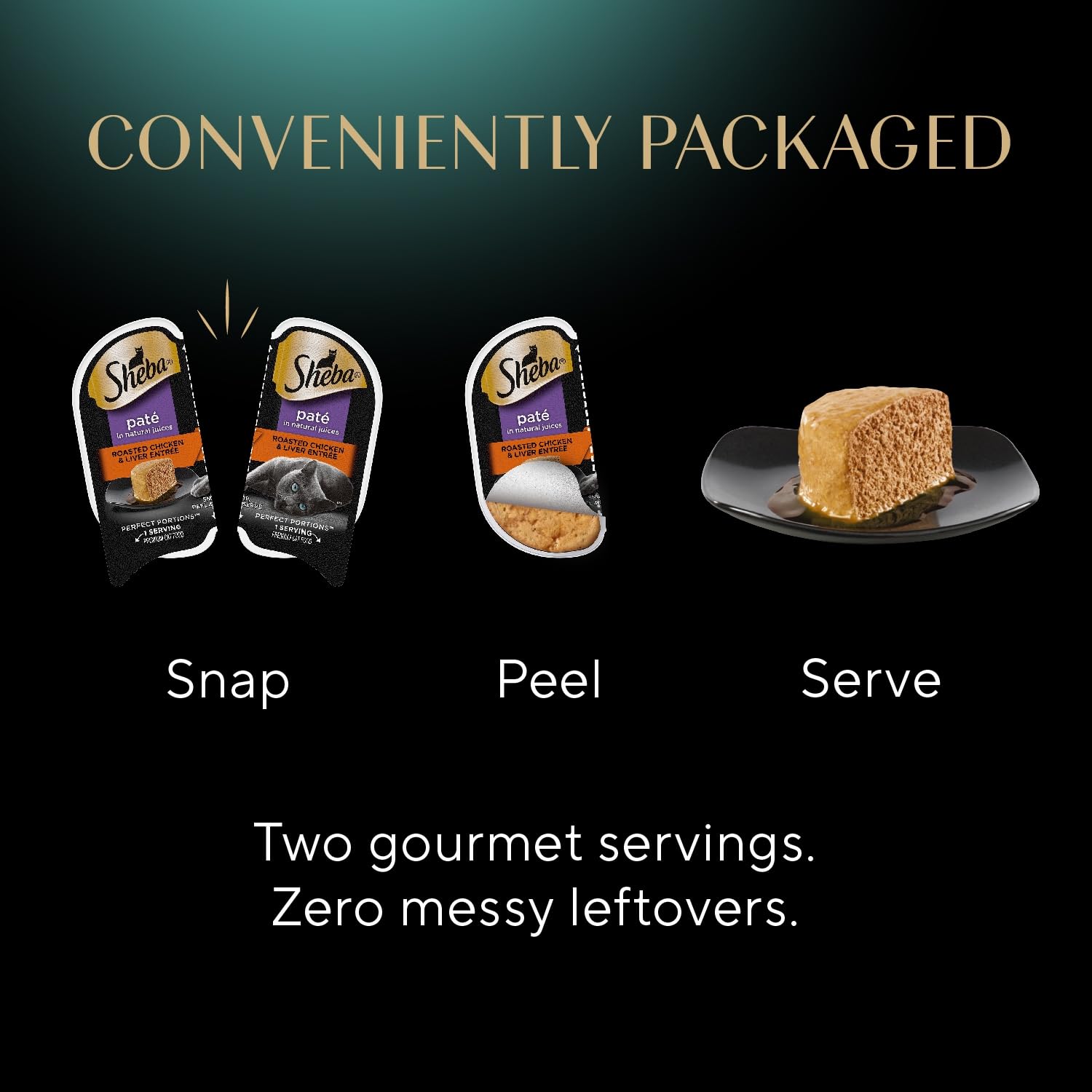 Sheba Perfect Portions Pate for picky eaters; real meat flavor may attract interest.