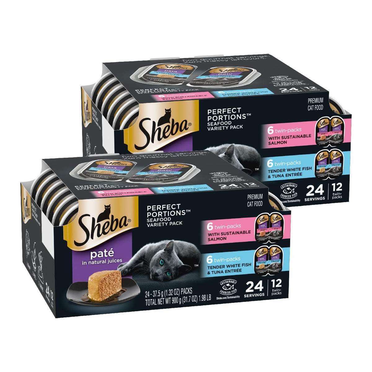 Sheba Perfect Portions Pate with sustainable salmon for a protein rich meal