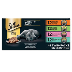 Sheba Perfect Portions roasted chicken entree in gravy with premium real meat.
