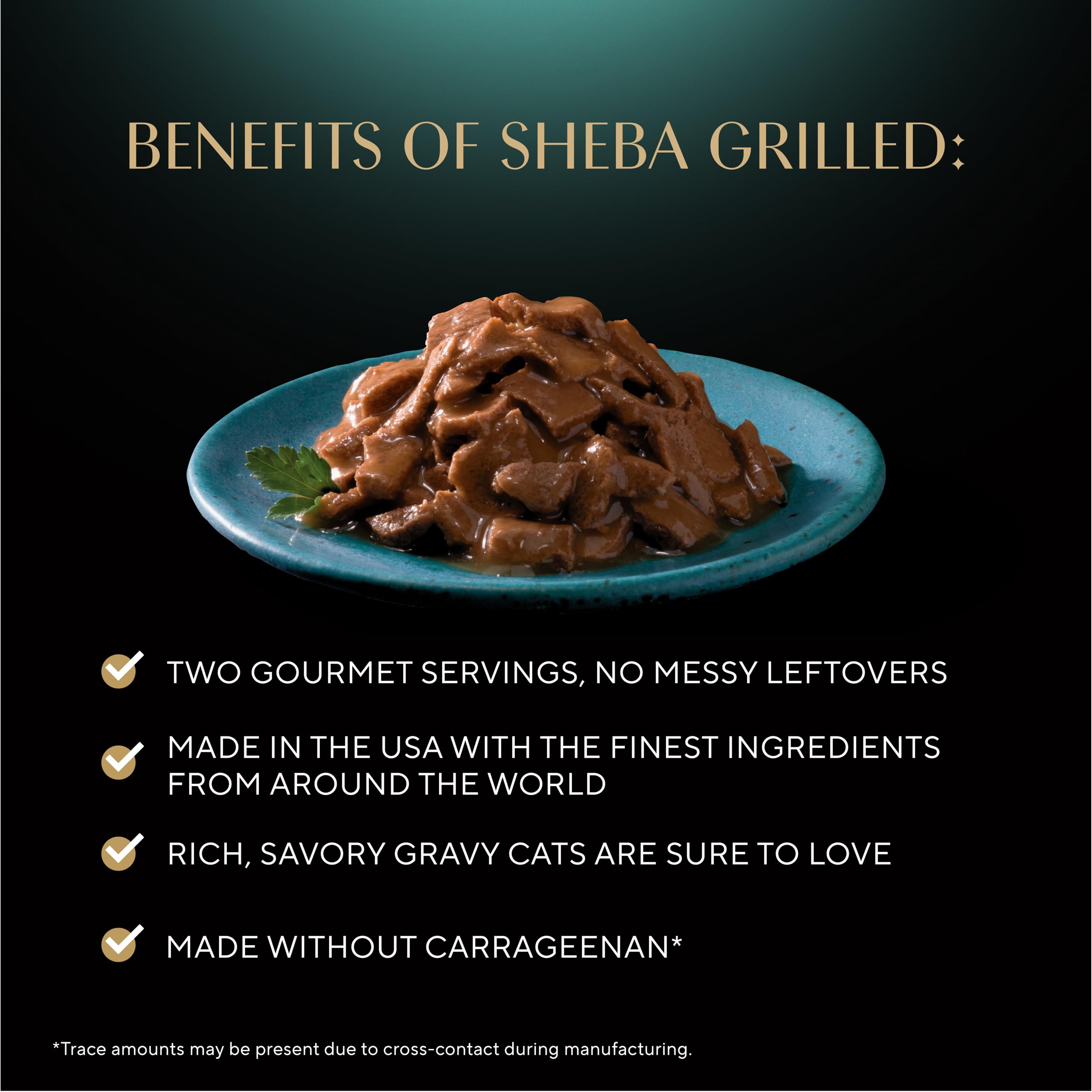 Sheba Perfect Portions savory sauce image emphasizes tender grilled strips for variety