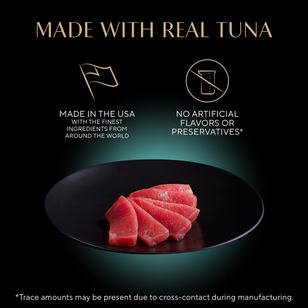 Sheba Perfect Portions tuna cuts in gravy illustrates easy, portion-controlled feeding.