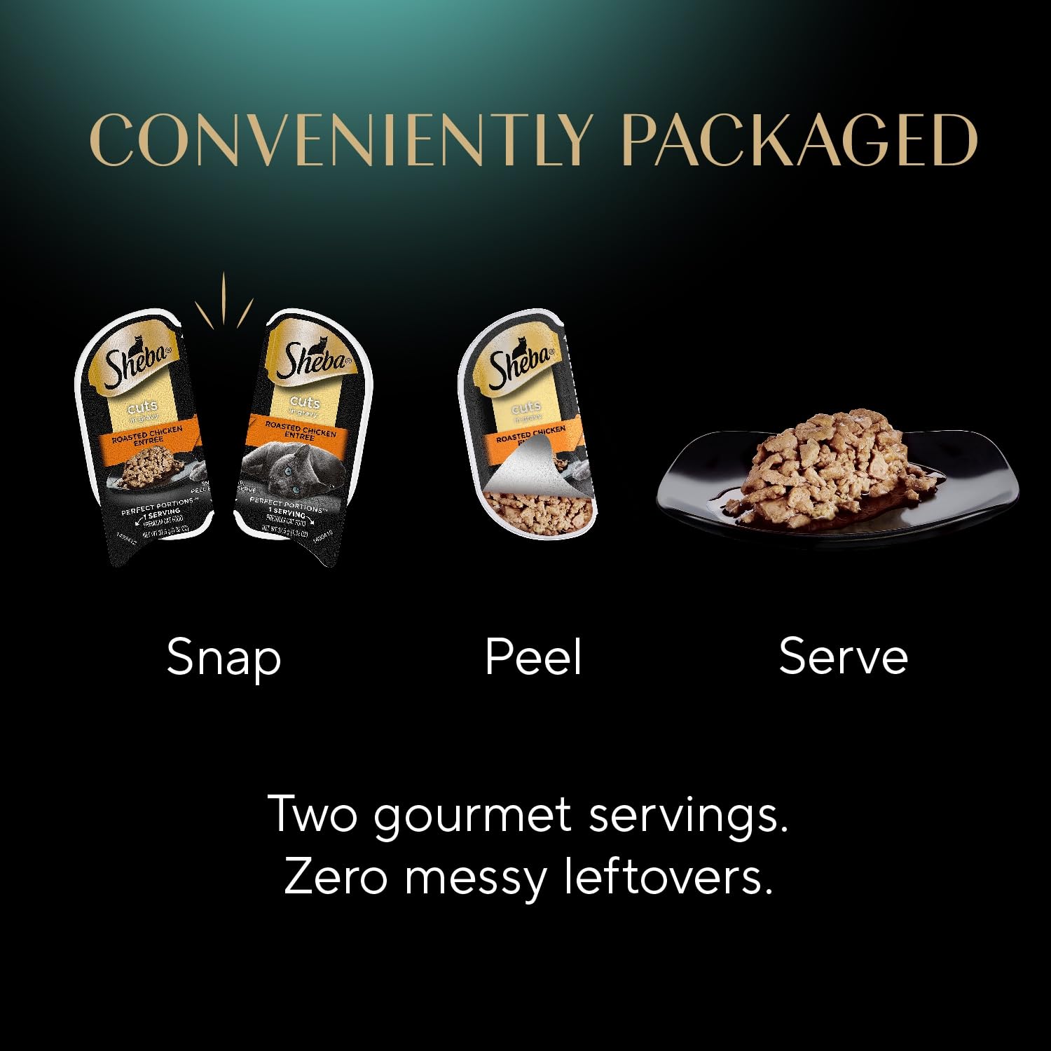 Peel-and-serve design for effortless portions at mealtime.