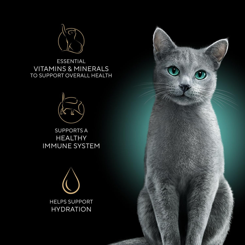 Sheba sustainable tuna option keeps cats hydrated with gravy.