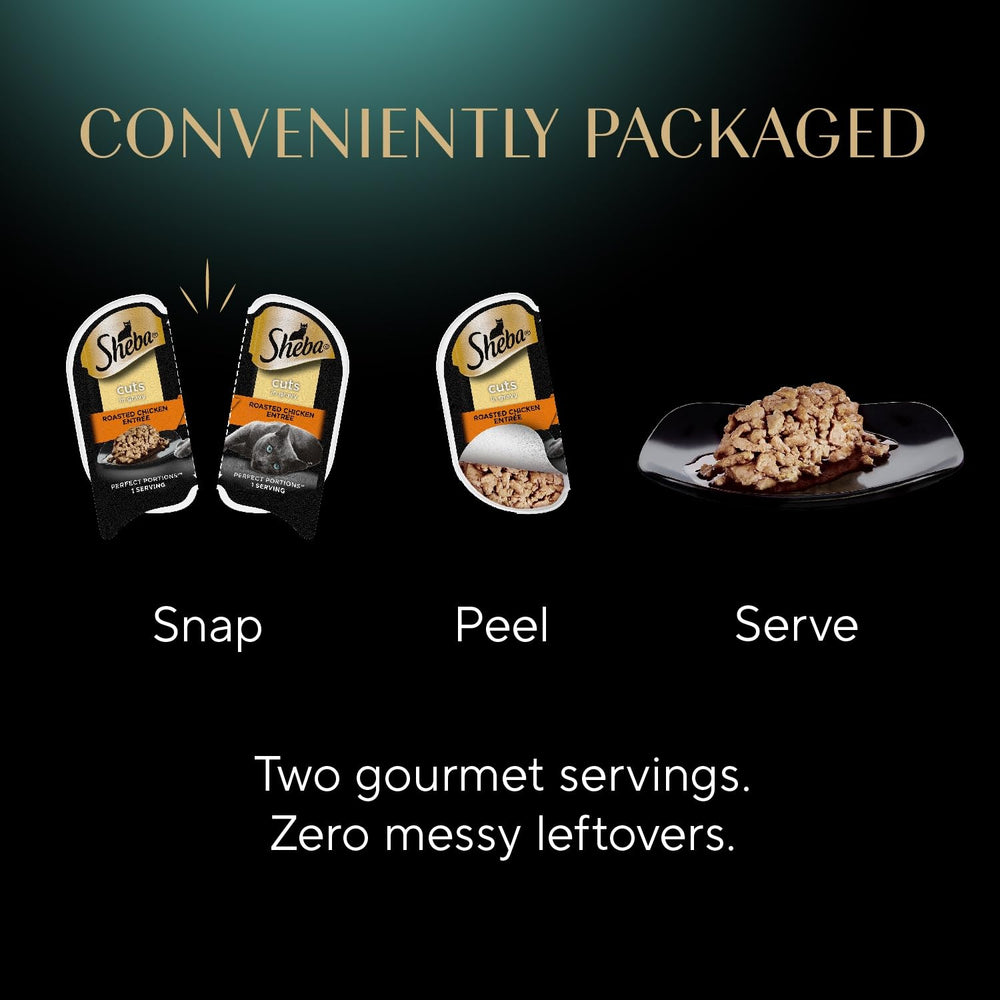 Sheba portion-control twin-pack helps with easy feeding time.