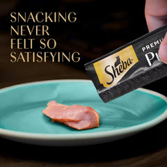 Sheba Premium Puree Roasted Chicken single-serve tube ideal for on-the-go rewards