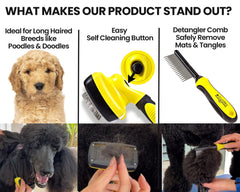 SHEDTITAN dual-teeth detangler comb tackles mats efficiently.