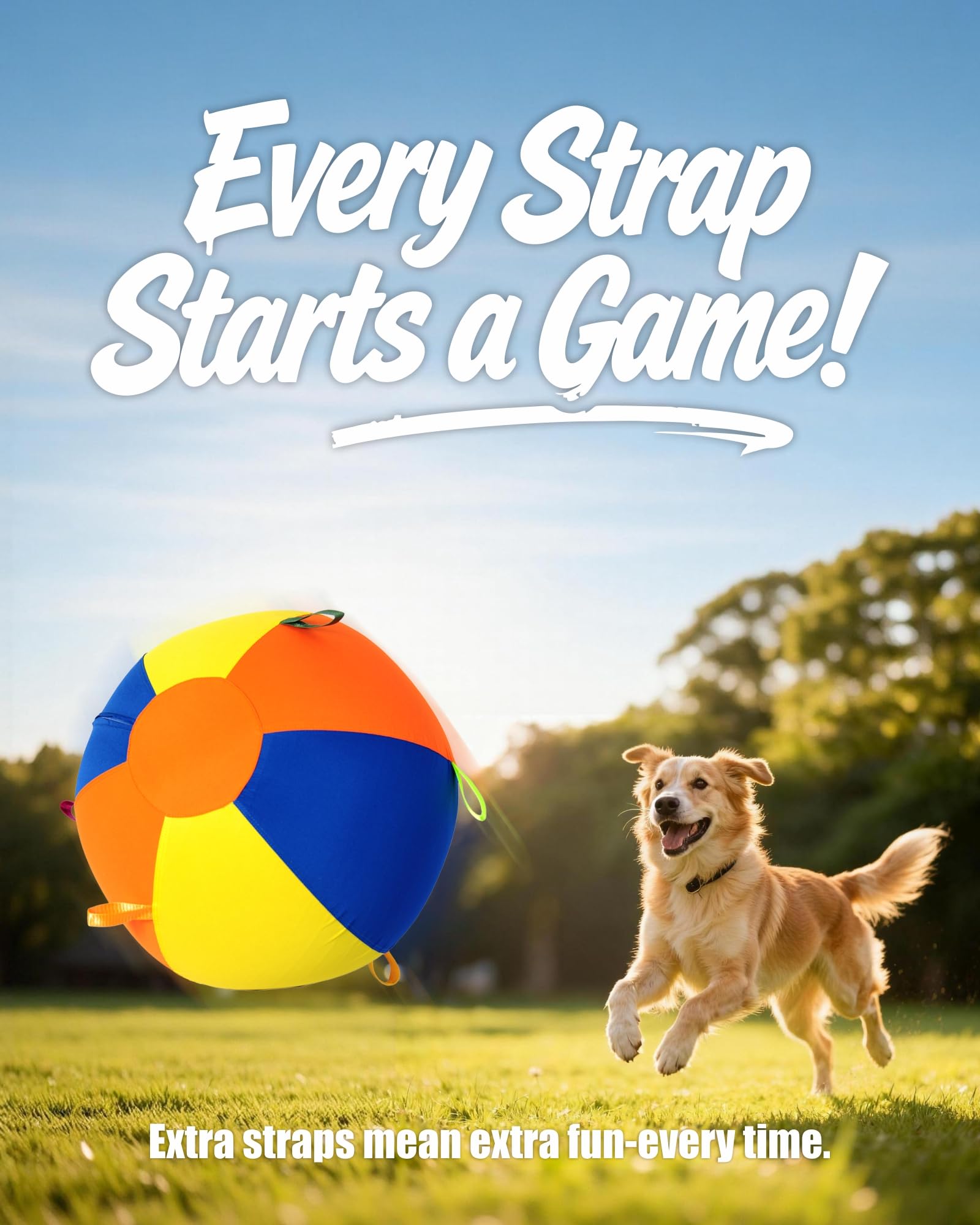 SHEENLULU Herding Ball strap seams close-up showing grip for interactive games.