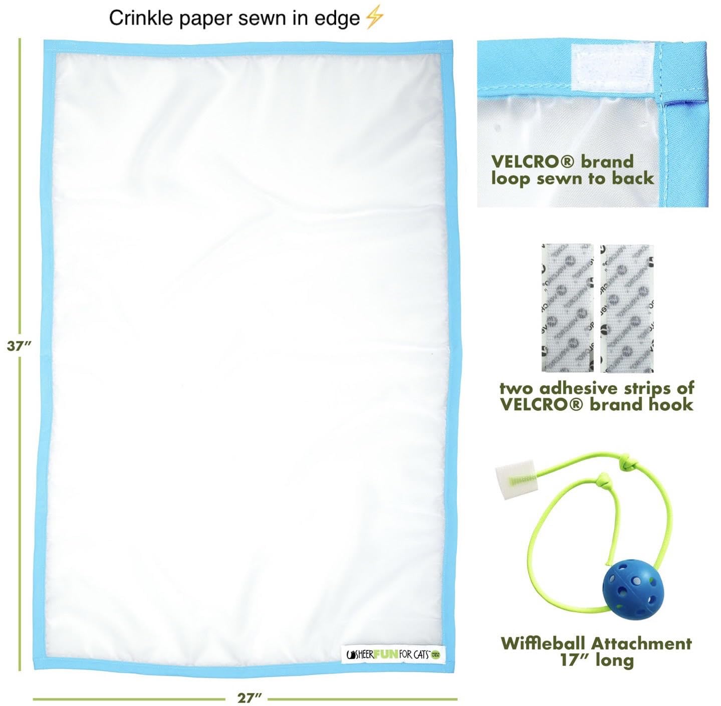 Crinkle edges of the Sheer Fun For Cats toy for tactile play stimulation.