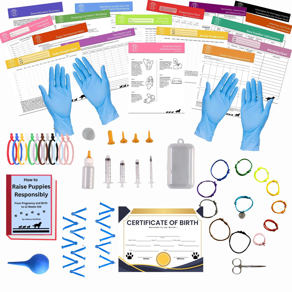 SHEFFIELD SS SHOP Puppy Whelping Kit birth scene supports calm monitoring and care