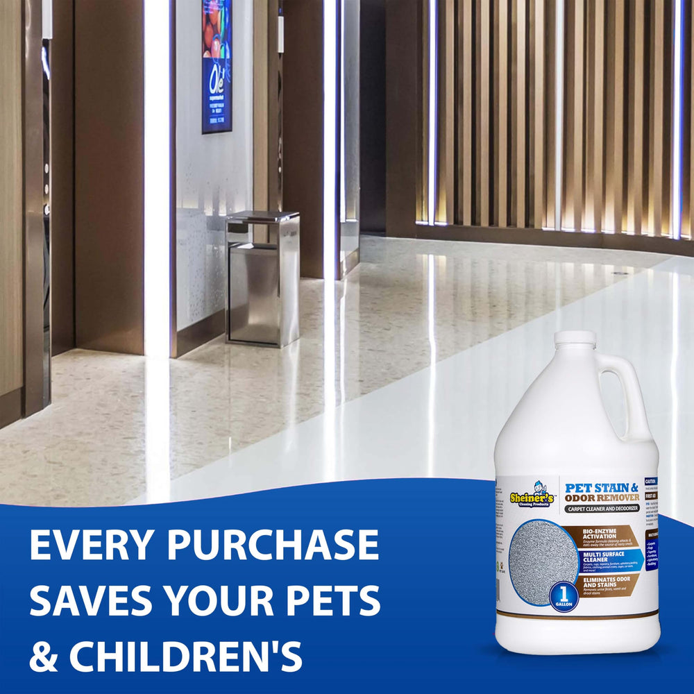 Sheiner's multi-surface cleaner works on carpets, rugs, and furniture