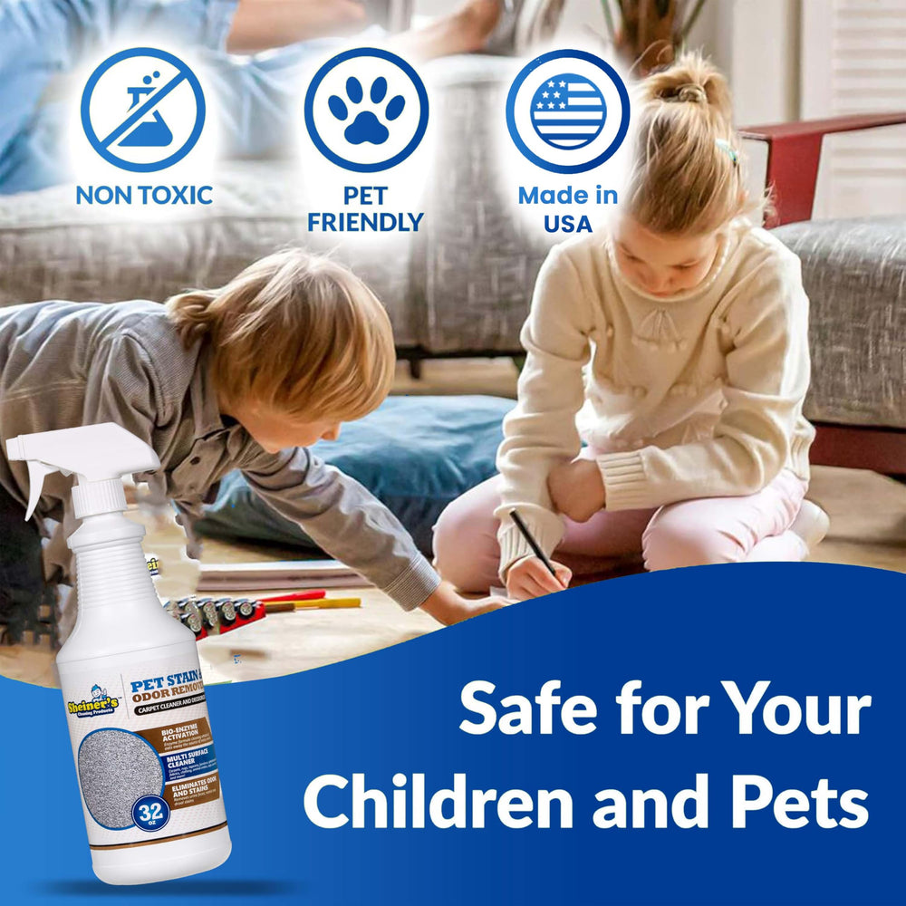 Sheiner's Pet Stain Remover sofa upholstery showcases versatile multi-surface cleaning.