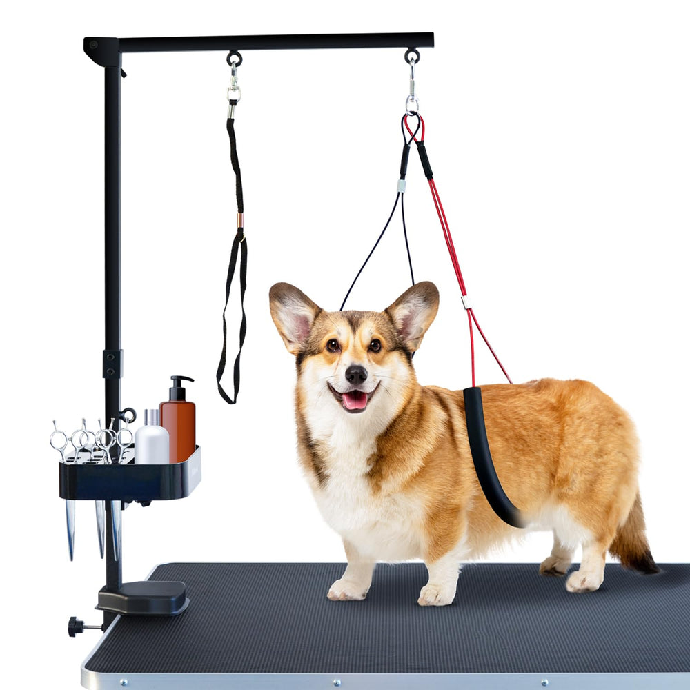 SHELANDY grooming arm set to 35 inches for easy dog grooming