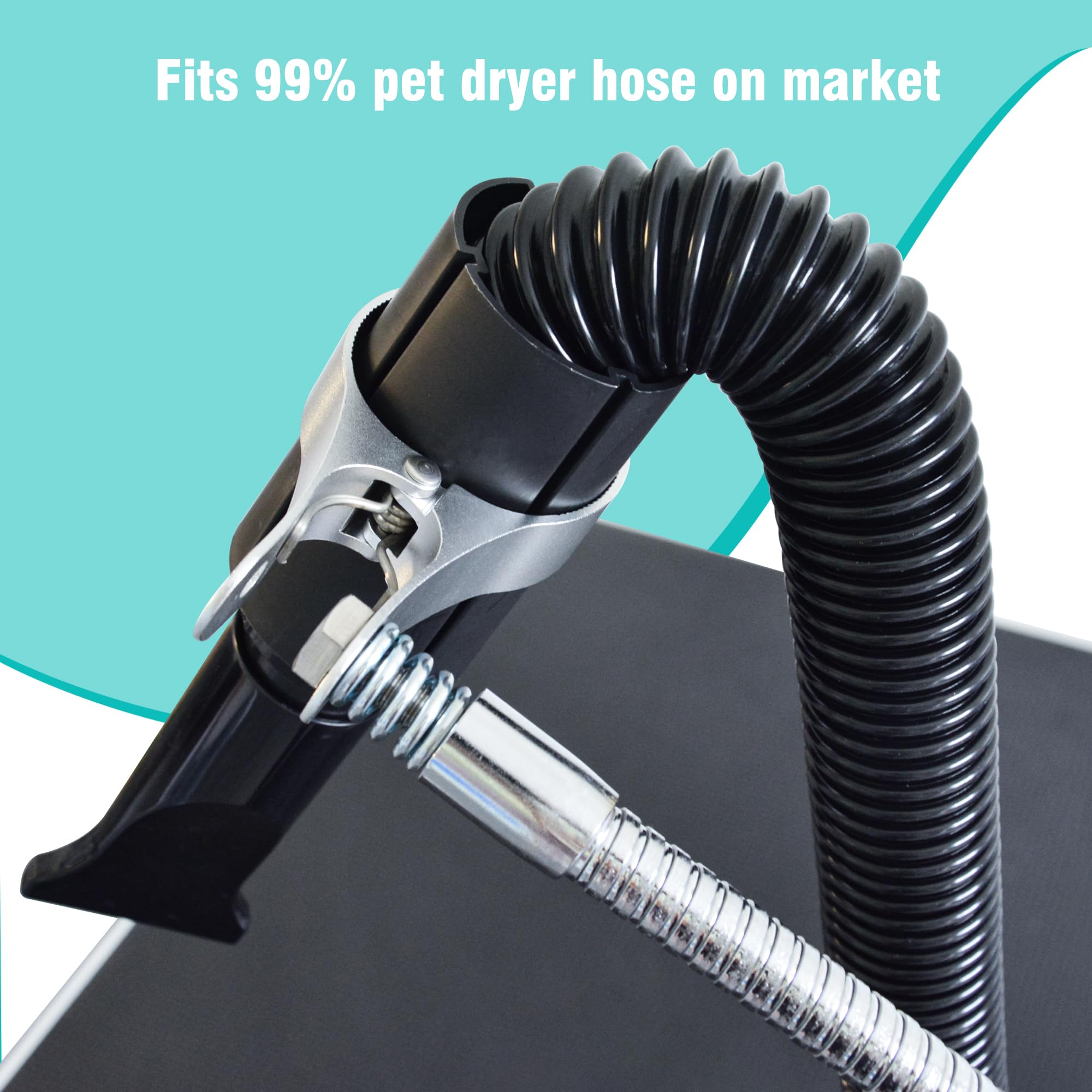 SHELANDY universal hose clamp keeps any hair dryer hose securely in place.