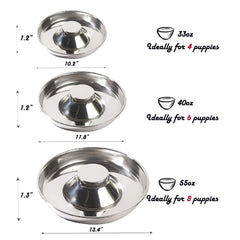 Sheldamy raised-center-design facilitates even food distribution for puppies.