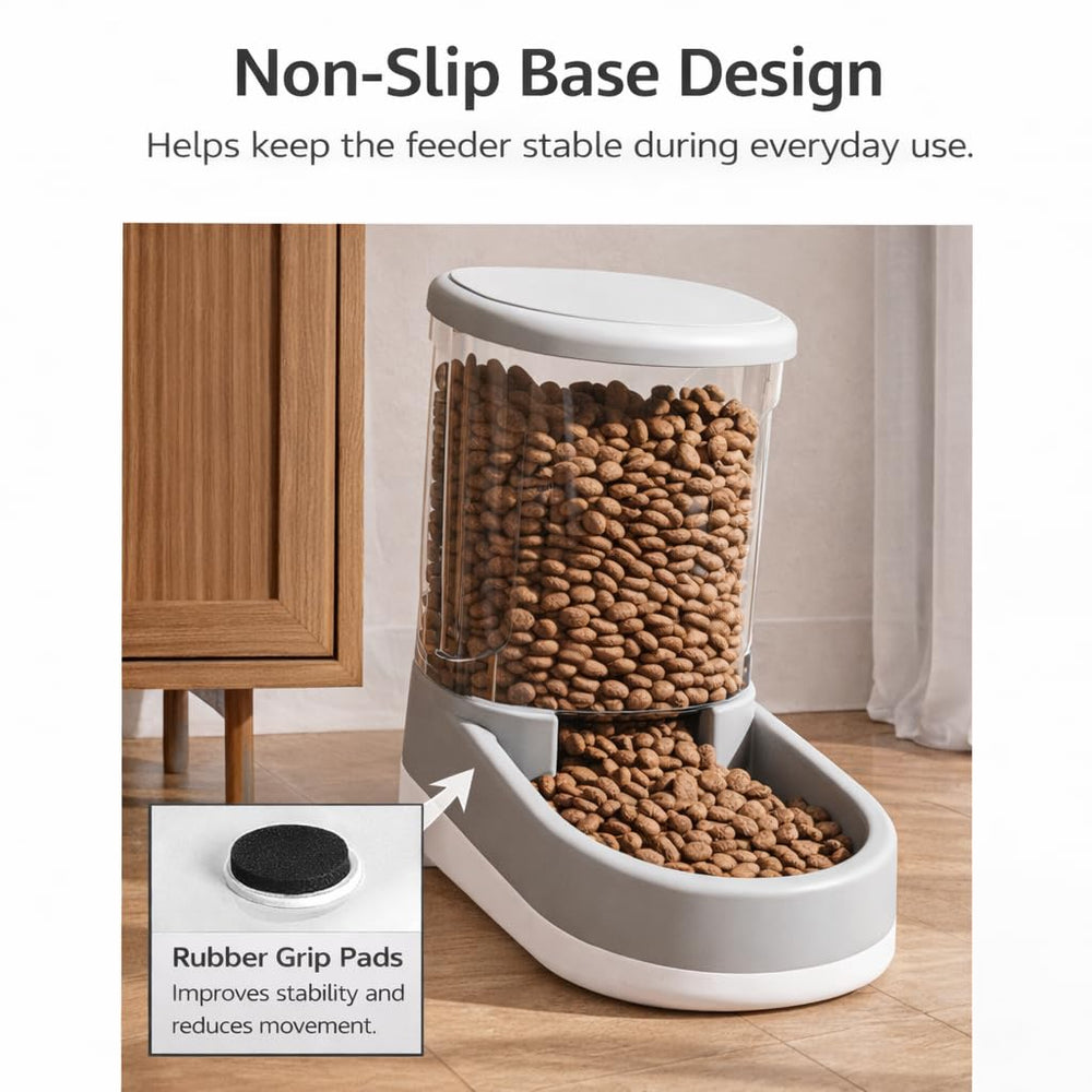 ShelyMoon Gravity Feeder anti-jam wide outlet ensures smooth kibble flow.