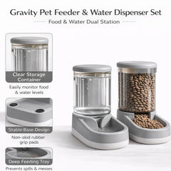 ShelyMoon Gravity Feeder dual reservoirs for food and water extend supply.