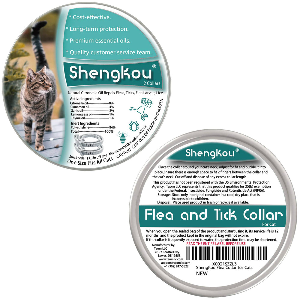 ShengKou flea collar cut-to-fit for any cat size.