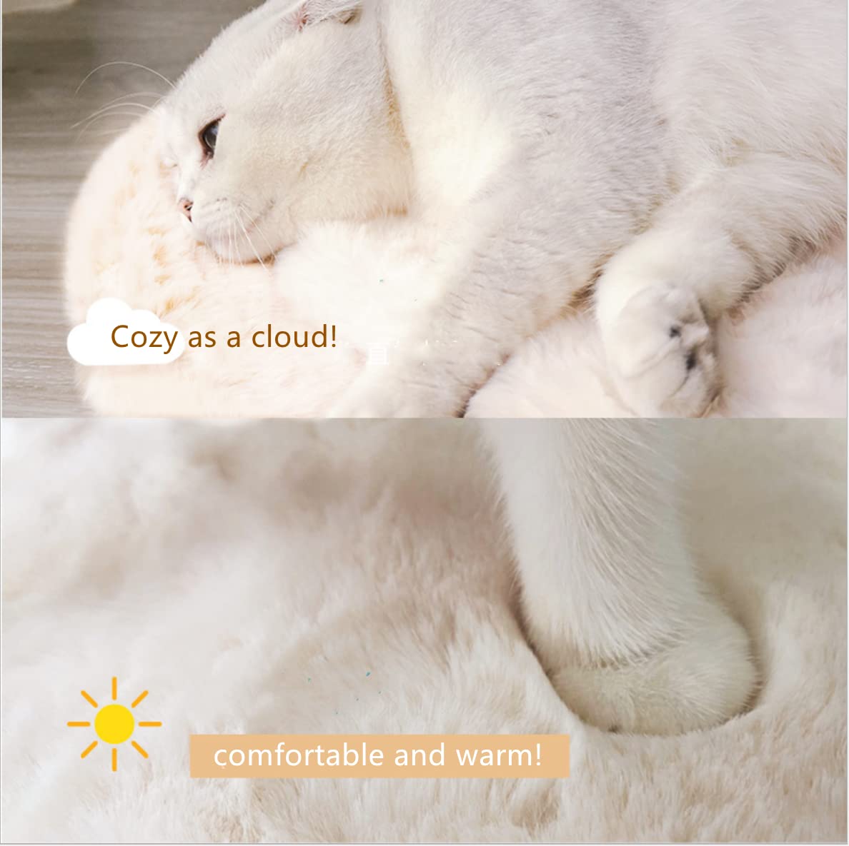 SHENGOCASE 2-pack cushion close-up fur texture highlights softness and warmth